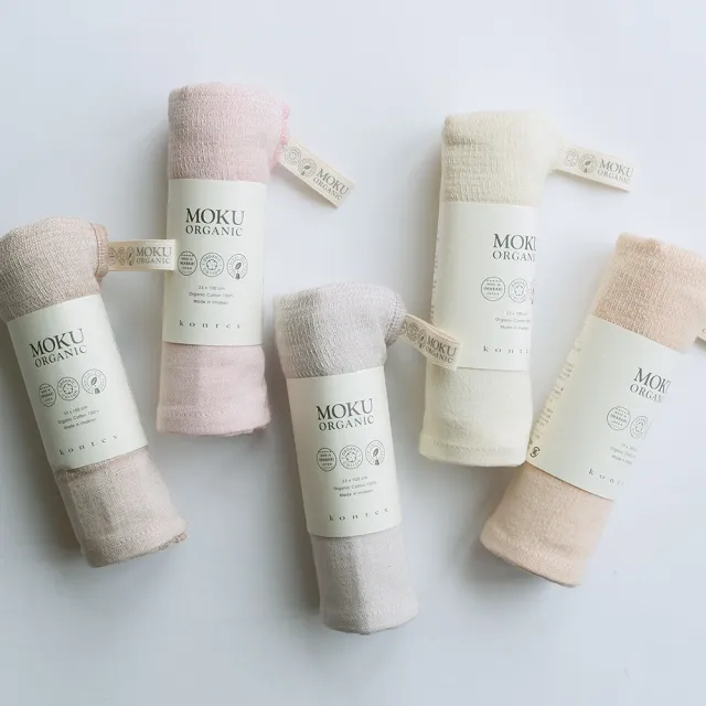 【KONTEX】原廠正貨 100%日本製 職人編織 MOKU ORGANIC 天然有機材料輕薄透氣速乾吸水長毛巾 33x100cm