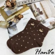 【HanVo】現貨 超值3件組 日系點點小熊可愛刺繡中筒襪 百搭舒適親膚棉質襪(任選3入組合 6283)