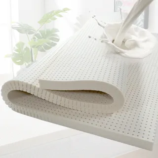 【House Door 好適家居】超透氣網狀格紋布5cm厚斯里蘭卡天然乳膠床墊(單人3尺 贈防蹣抗菌床包套)