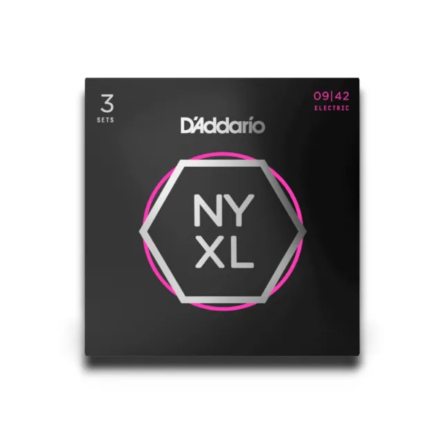 【D’Addario】卓越品質首選 三包裝鍍鎳鋼電吉他弦／NYXL0942-3P(電吉他弦 吉他弦 琴弦 結他弦)