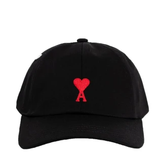 【AMI PARIS】經典LOGO刺繡帽子 黑色(BF UCP006.AW0041)