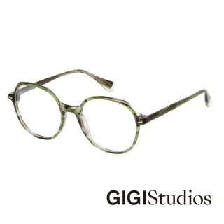 【GIGI Studios】藝術質感金飾光學眼鏡(綠 - KAYLA-6616/9)