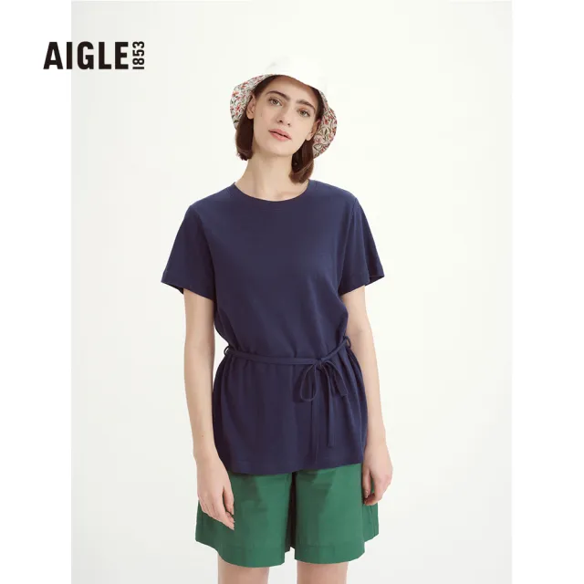 【AIGLE】優惠商品 女T恤AG-3P220A057 深藍(抗UV短袖 T恤 女裝)