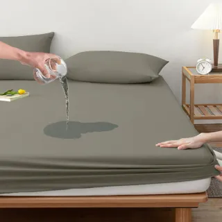 【MIT iLook】100%防水+防潑水床包式保潔墊-灰(1入)