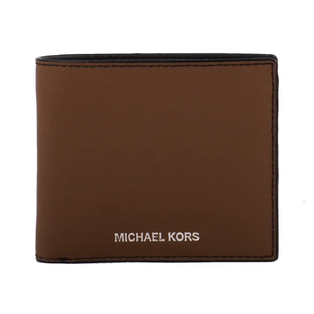 【Michael Kors】銀字防刮皮革附零錢袋短夾(駱駝色)