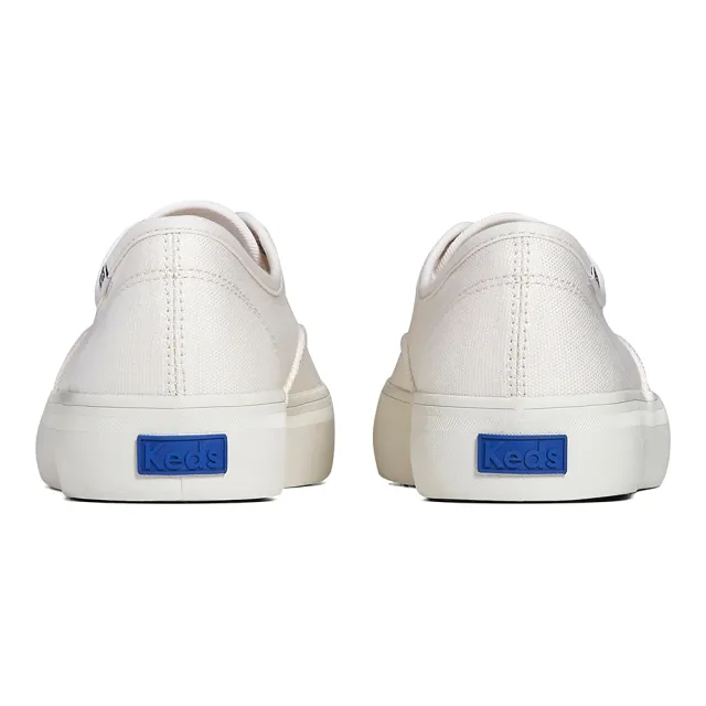 【Keds】CHAMPION GN 經典寬楦舒適帆布厚底休閒鞋-經典白(9241W110103)