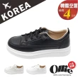 【OLLIE】韓國空運。舒適免綁帶皮革4CM厚底小白鞋/版型偏小(72-1031/現+預)