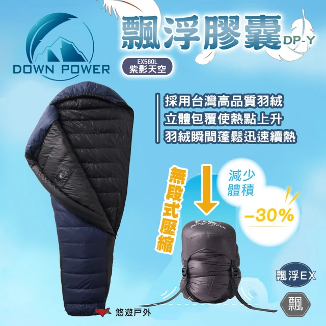 Down power 飄浮膠囊 頂級鵝絨睡袋 紫影天空(DP