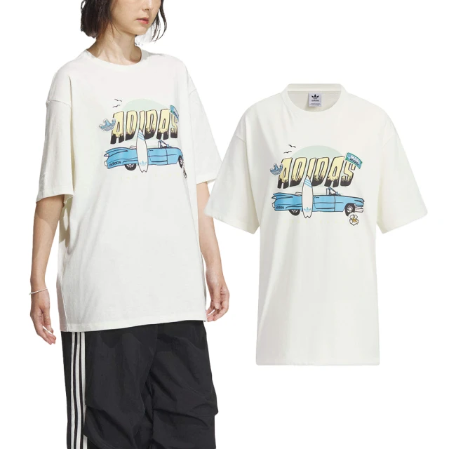 adidas 愛迪達 SMR GFX TEE SS 女款 白色 運動 亞規 上衣 寬鬆 圓領 短袖 IW6296