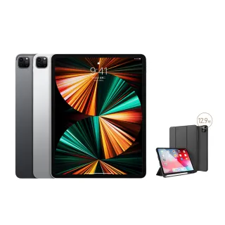 【Apple】S級福利品 iPad Pro 第5代 12.9吋/WiFi/256G(三折筆槽皮套+鋼化保貼組)