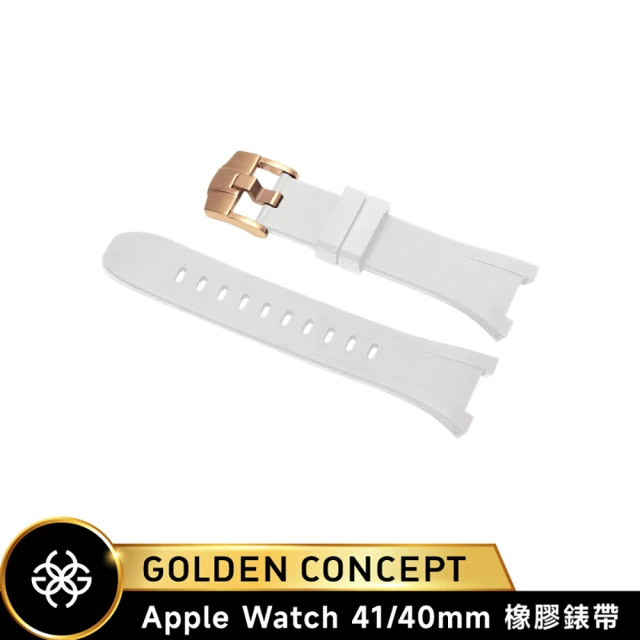 Golden Concept Apple Watch 40/41mm 橡膠錶帶 ST-41-RB 白橡膠/玫瑰金扣環