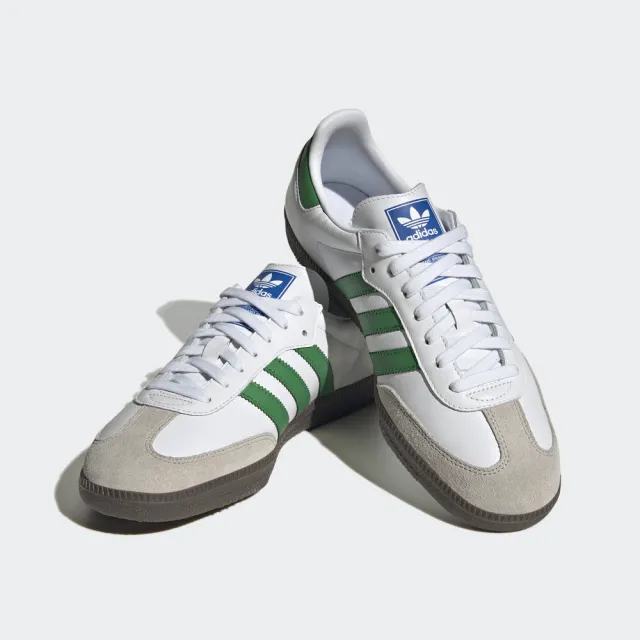 【adidas 愛迪達】休閒鞋 男鞋 女鞋 運動鞋 三葉草 SAMBA OG 白綠 IG1024