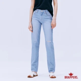 【BRAPPERS】女款 Boy friend系列-中腰全棉直筒褲(淺藍)