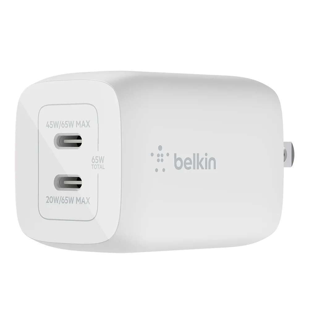 【BELKIN】BOOST↑CHARGE™ 雙 USB-C GaN PPS旅充-65W