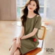 【初色】韓版氣質修身顯瘦短袖連身裙洋裝-9款任選-68315(M-2XL可選)
