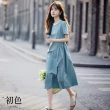 【初色】韓版氣質修身顯瘦短袖連身裙洋裝-9款任選-68315(M-2XL可選)