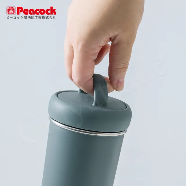 【Peacock 日本孔雀】316不鏽鋼 手提式City城市 咖啡杯 保冷保溫杯400ML-三色任選(上蓋可拆洗)