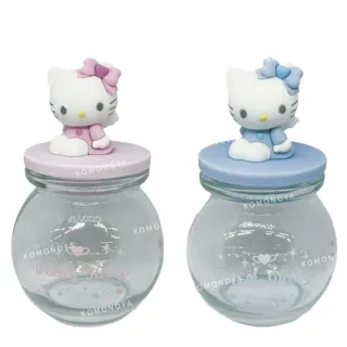 【小禮堂】Hello Kitty 造型樹脂糖果收納罐 - Y2K天使款(平輸品)