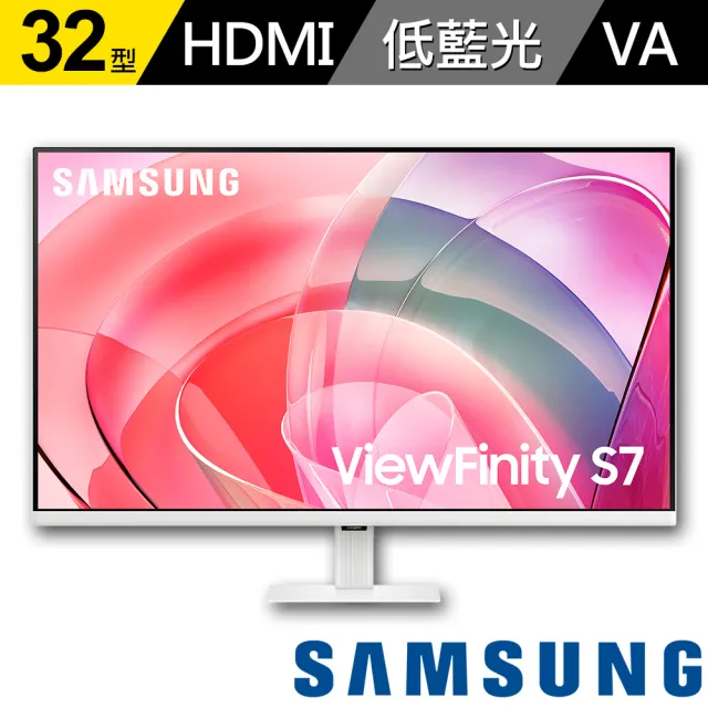 【SAMSUNG 三星】S32D707EAC 32型 4K ViewFinity S7 創作者專業螢幕(VA/HDR/快速安裝PBP/PIP)
