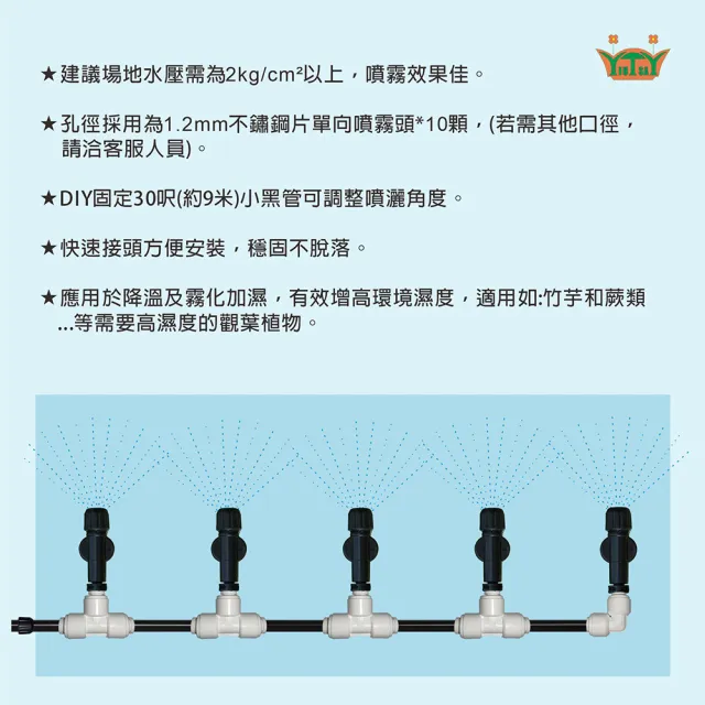 【田園樂】育材噴霧補充包(孔徑為1.2mm不銹鋼片單向噴霧頭/可手動調整噴灑角度/可用來降溫霧化加濕)