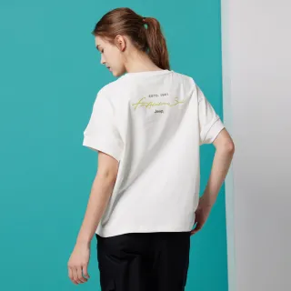 【JEEP】女裝 連袖文字純棉短袖T恤(白色)