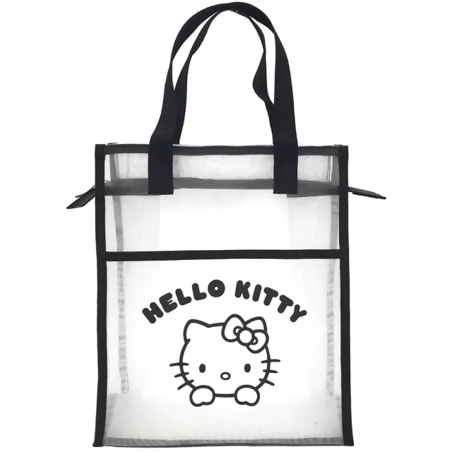 【SANRIO 三麗鷗】Hello Kitty網眼布直式補習袋(台灣正版授權)