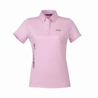 【PING】女款素面運動短袖POLO衫-粉紅(吸濕排汗/抗UV/GOLF/高爾夫球衫/RA23109-15)