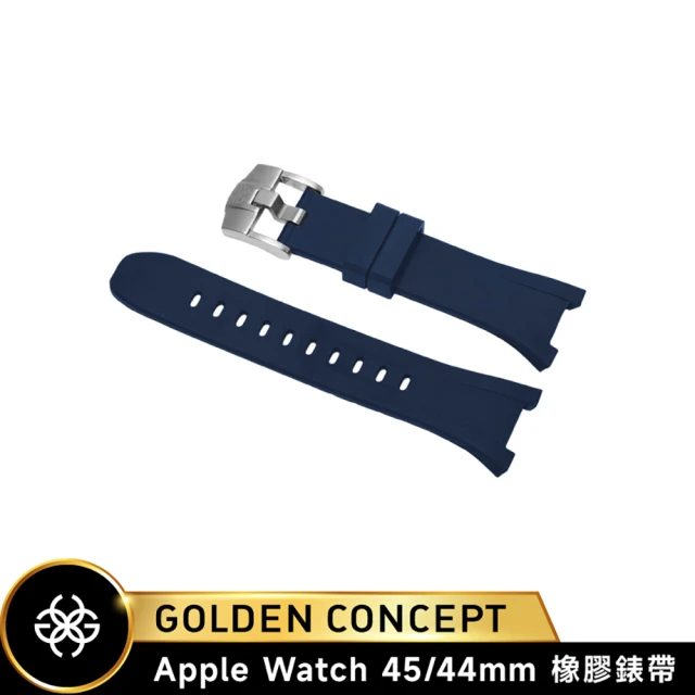 Golden Concept Apple Watch 44/45mm 橡膠錶帶 ST-45-RB 藍橡膠/銀扣環