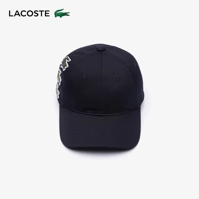 【LACOSTE】中性款-標誌性徽章棉帽(藍色)