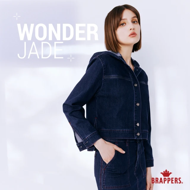BRAPPERS 女款 玉石丹寧系列-wonder jade牛仔外套(深藍)