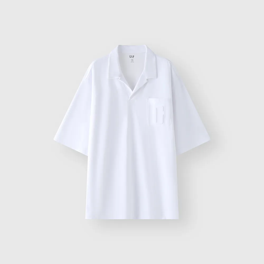 【GAP】男裝 Logo短袖POLO衫-白色(464159)