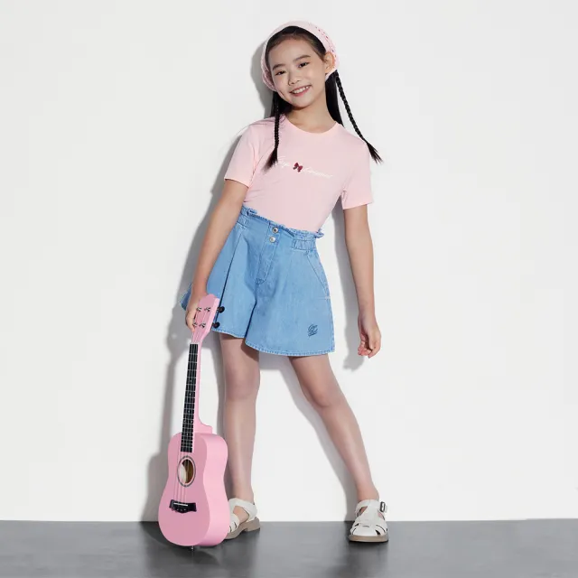 【GAP】女童裝 Logo印花圓領短袖T恤-粉紅色(465945)