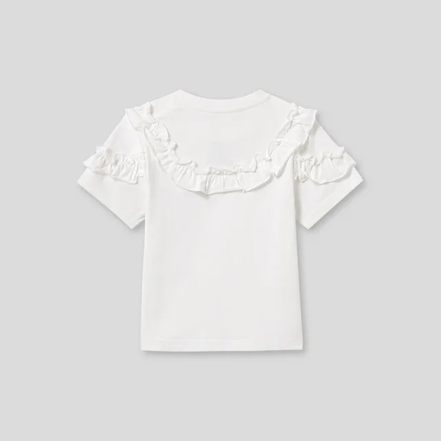 【GAP】女幼童裝 純棉圓領短袖T恤-白色(466582)