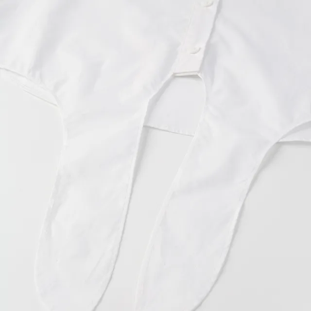 【GAP】女裝 純棉小熊刺繡翻領短袖襯衫-白色(465684)