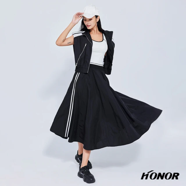 HONOR 山形屋 立領墊肩拉鍊口袋束下擺短版外套