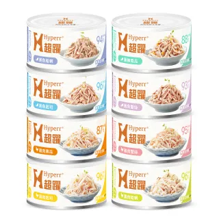 【Hyperr 超躍】貓咪無穀主食罐-雞肉／鮪魚系列90g-4件組(貓主食罐/全齡貓/挑嘴貓/無穀/無膠/肉絲罐)