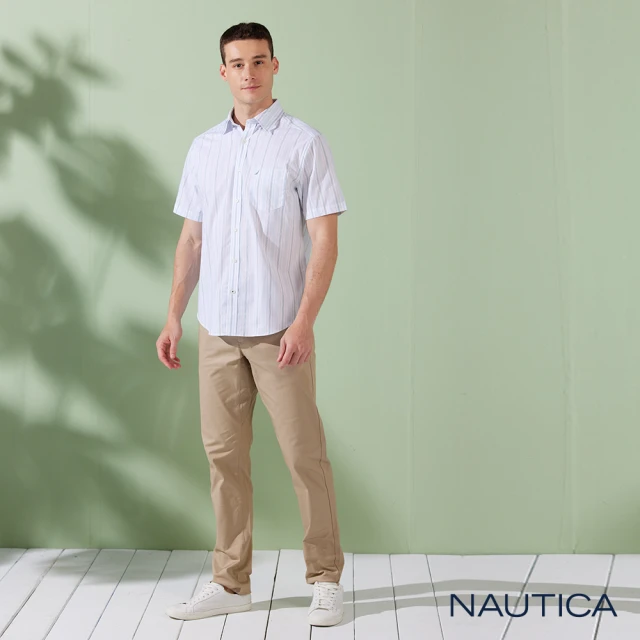 NAUTICA 男裝 簡約休閒彈性長褲(卡其)品牌優惠