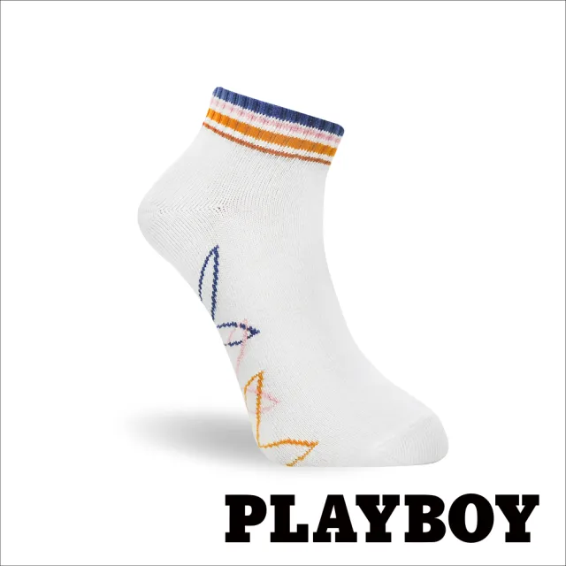 【PLAYBOY】8雙組三彩復古半兔消臭棉襪(女襪/短襪/學生襪/休閒襪)
