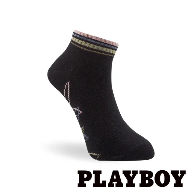 【PLAYBOY】8雙組三彩復古半兔消臭棉襪(女襪/短襪/學生襪/休閒襪)