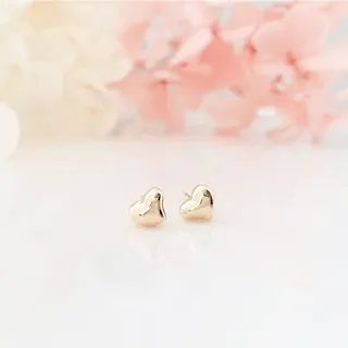 【me.luxe】K18黃K愛心弧形耳環(日本輕珠寶網路銷售NO.1)