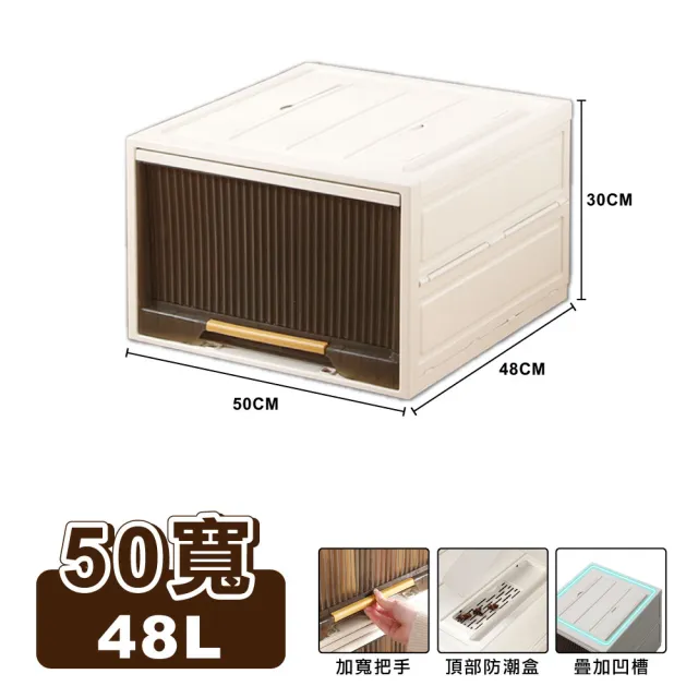 【ONE HOUSE】48L 小甘丹巨型折疊抽屜收納箱-50寬(1入)