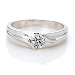 【DOLLY】0.30克拉 求婚戒14K金完美車工鑽石戒指(011)