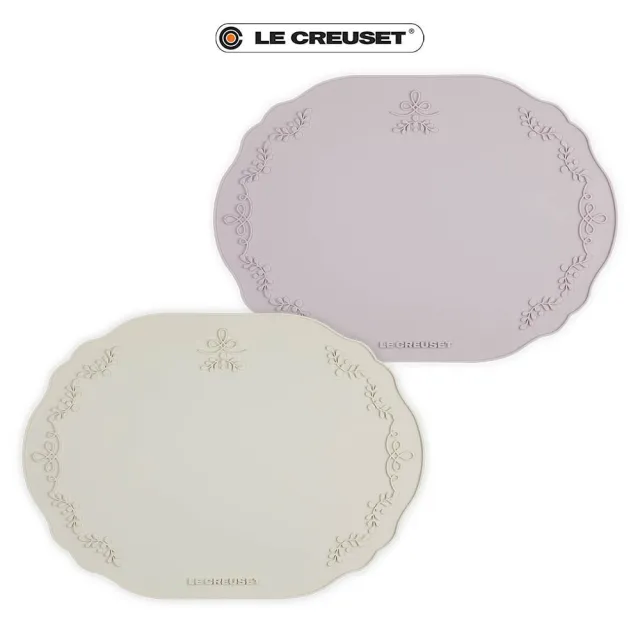 【Le Creuset】永恆花蕾系列耐熱矽膠餐墊(蛋白霜/柔粉紫 2色可選)