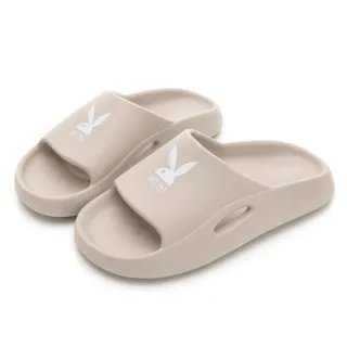 【PLAYBOY】復古美式 高彈力輕量厚底拖鞋-奶茶-PYT013