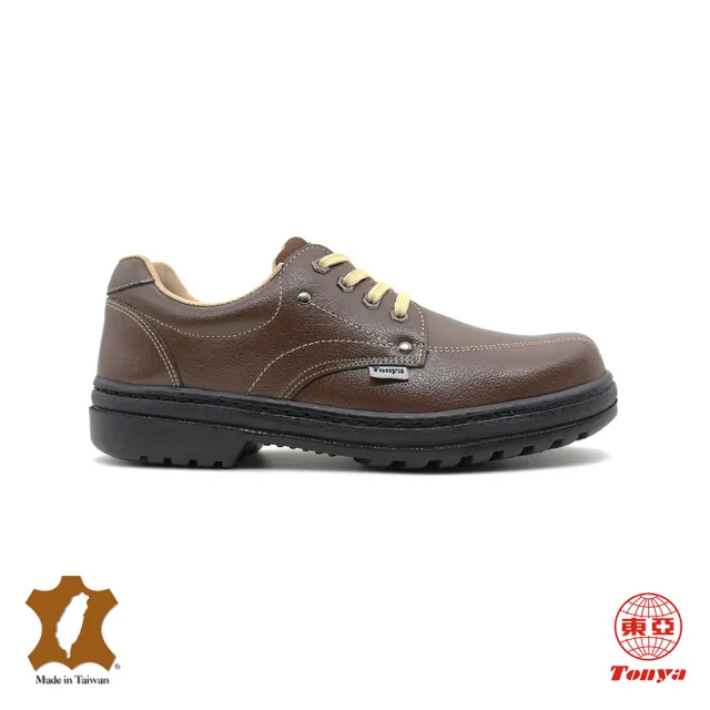 Toping 專業安全鞋｜輕量化玻纖鋼頭安全鞋 /P050咖/尺寸7-11 高抓地力/全牛皮