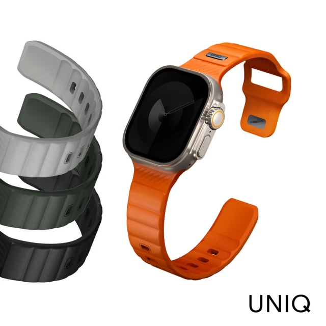 UNIQ Apple Watch 49/45/44/42mm Stride 防水FKM橡膠不鏽鋼高質感錶帶