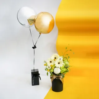 【CNFlower 西恩】O! Balloon聯名款 青春飛揚-氣球花禮 黃色系(送禮/花禮/鮮花/驚喜祝福)