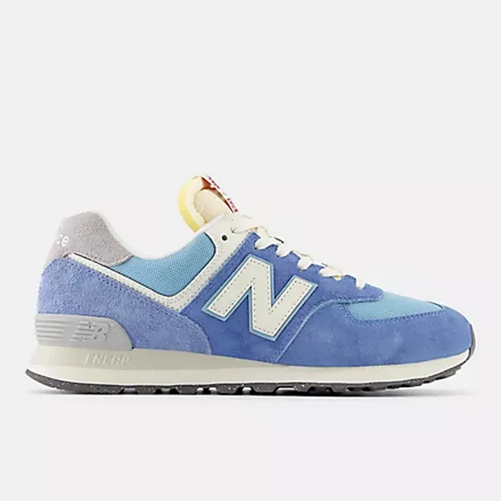 【NEW BALANCE】NB 574 復古運動鞋 休閒鞋 麂皮 網布 男 女 中性款 藍色(U574RCA-D)