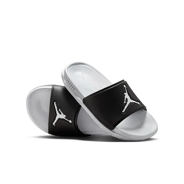 【NIKE 耐吉】拖鞋 女鞋 大童 運動 喬丹 JORDAN JUMPMAN SLIDE GS 白黑 FQ1597-010