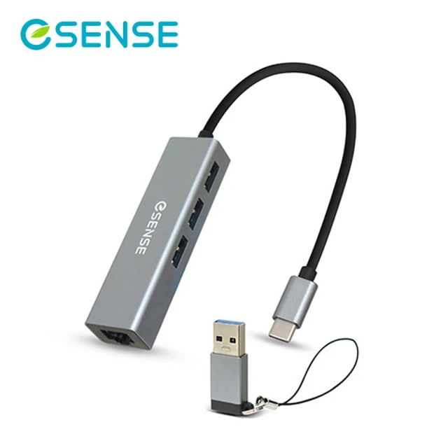 ESENSE 逸盛ESENSE 逸盛 TYPE-C 轉 RJ45+USB3.0 HUB